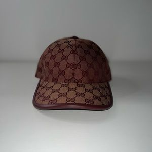 Gucci Monogram Burgundy Hat